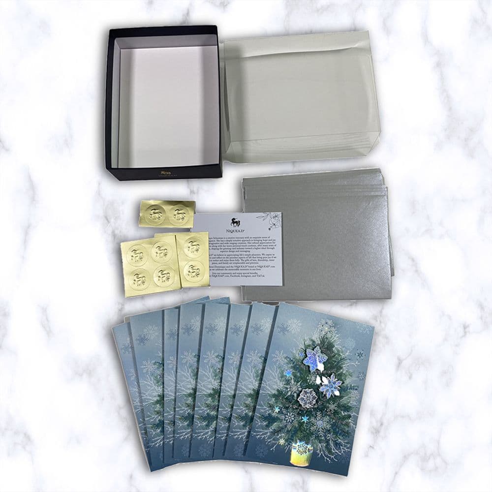 Snowflake Tree 8 Count Boxed Christmas Cards Fourth Alternate Image width=&quot;1000&quot; height=&quot;1000&quot;