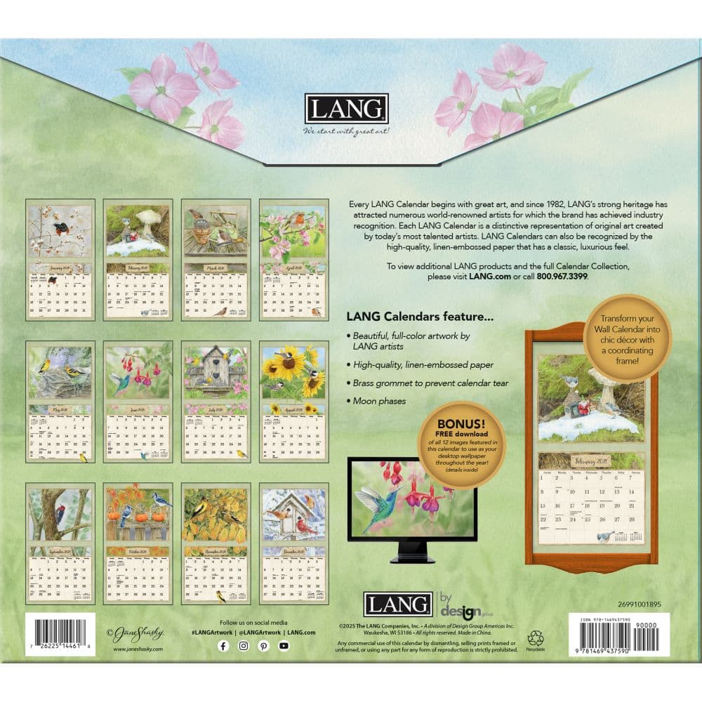 Birds in the Garden 2026 Wall Calendar by Jane Shasky_ALT2