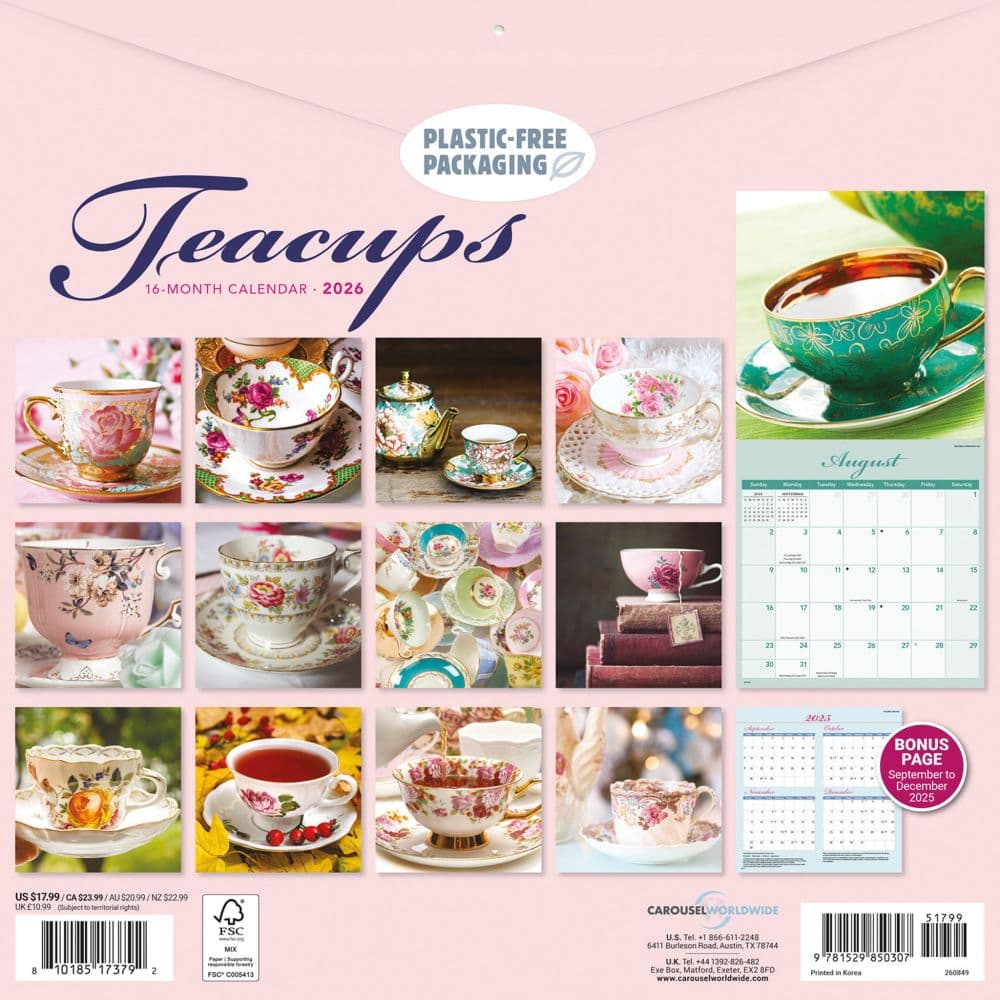 Teacups 2026 Wall Calendar First Alternate Image