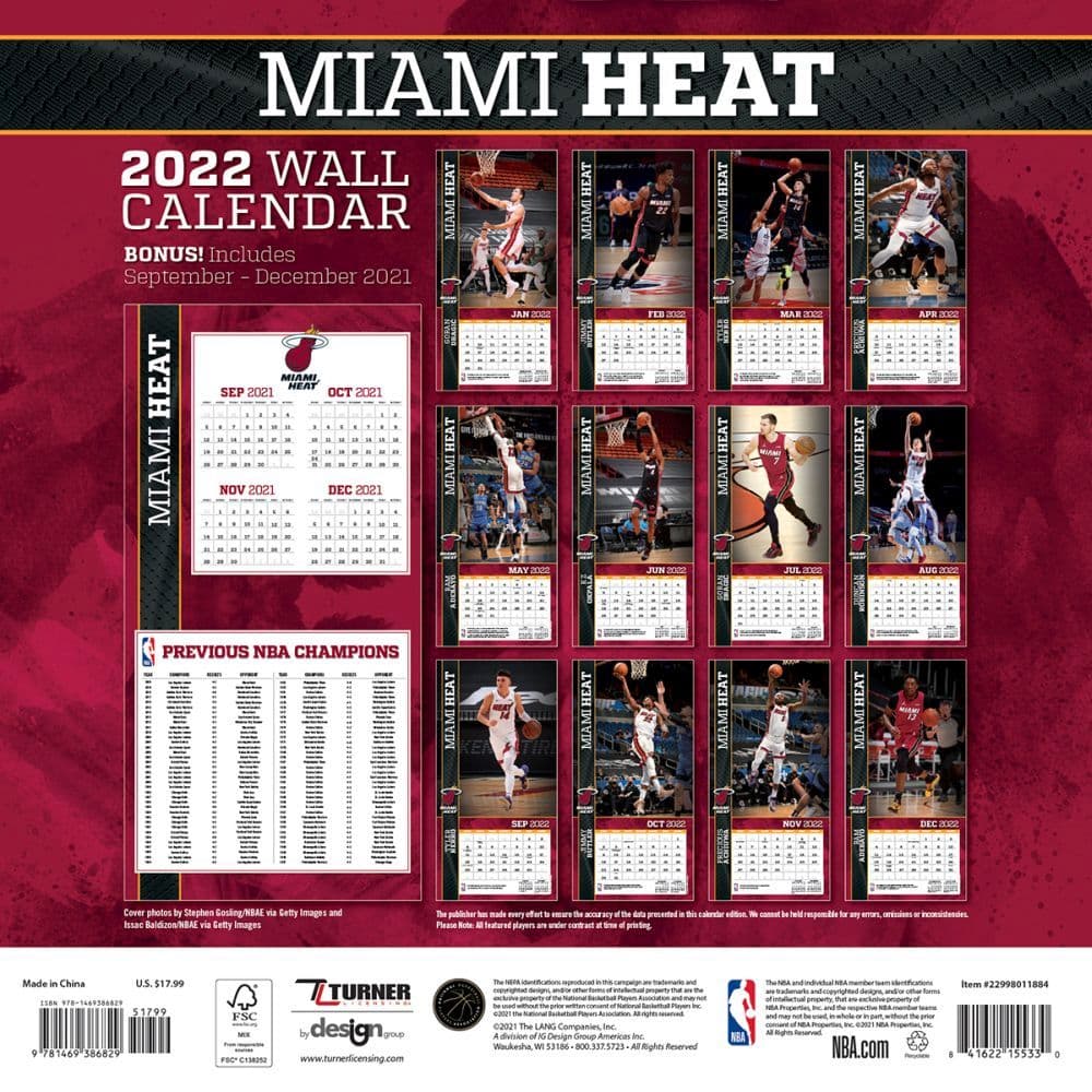 Calendario Miami Heat 2022 Calendario Dicembre