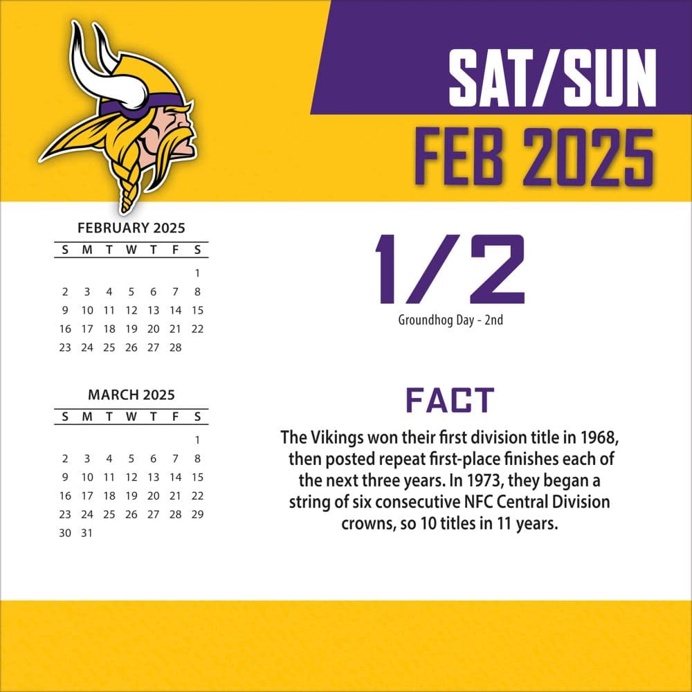 NFL Minnesota Vikings 2025 Desk Calendar Third Alternate Image width=&quot;1000&quot; height=&quot;1000&quot;