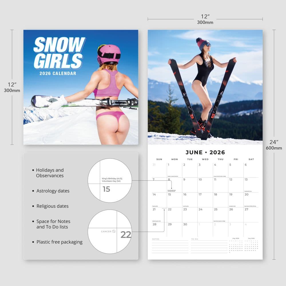 Snow Girls 2026 Wall Calendar Fourth Alternate Image