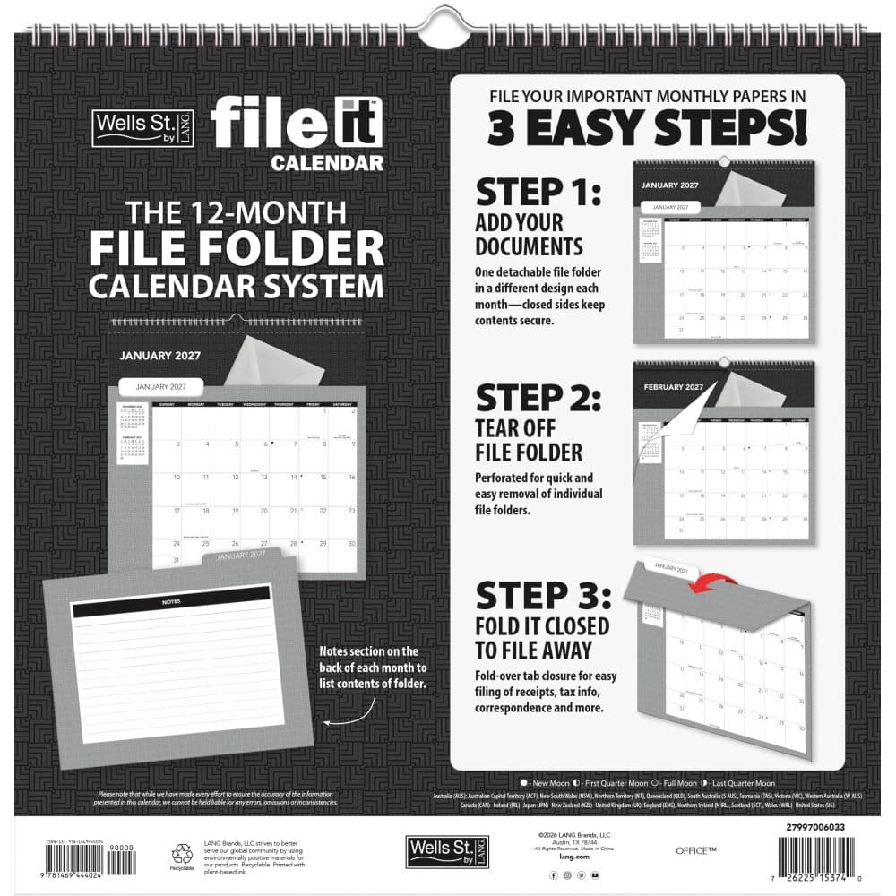 Office 2027 File It Wall Calendar First Alternate Image