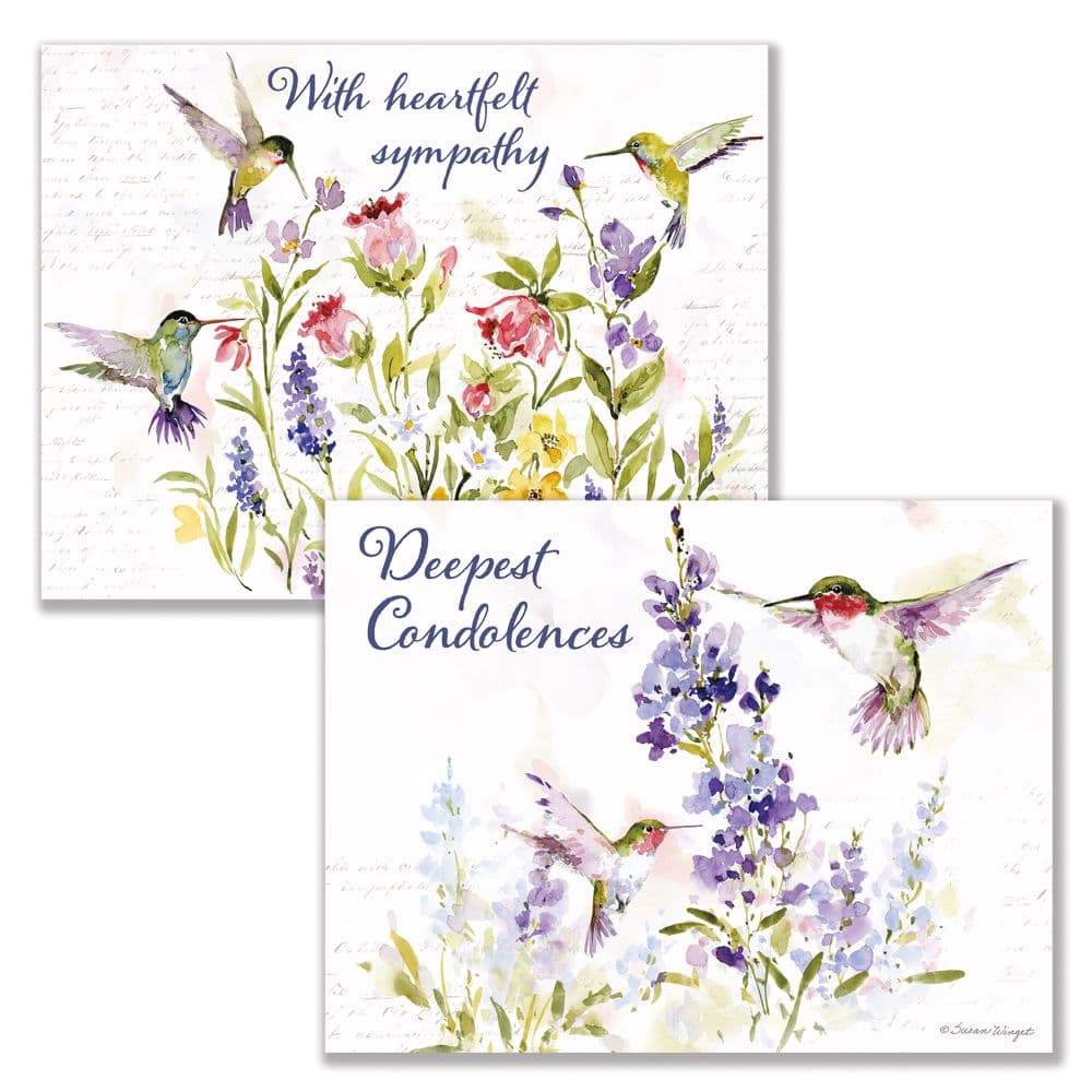 Hummingbird Sympathy Assorted Boxed Note Cards Alt2