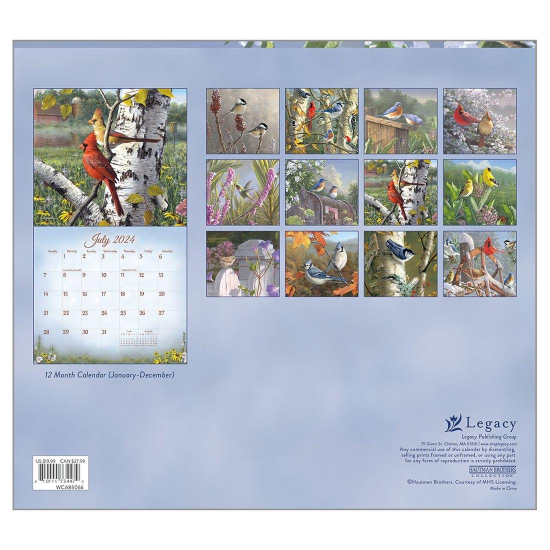 Songbirds Hautman 2024 Wall Calendar