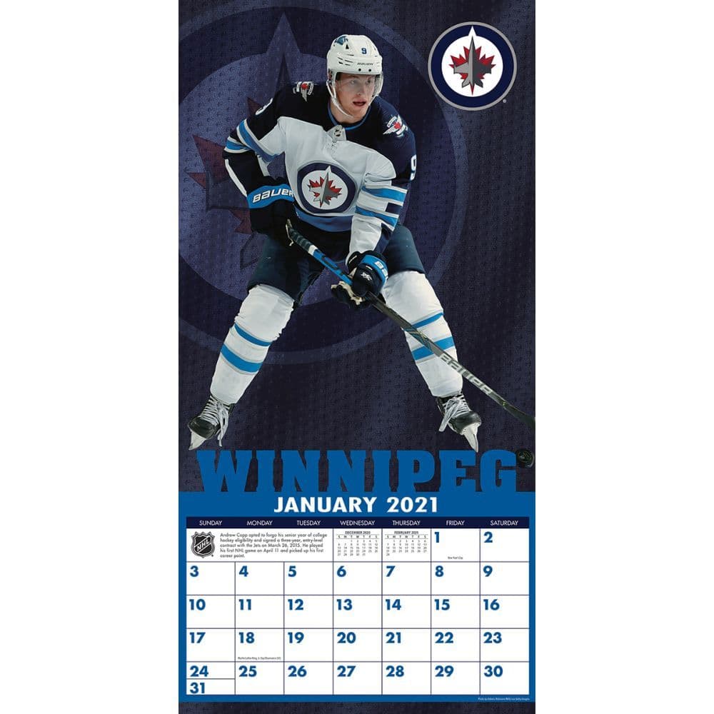 Winnipeg Jets Team Wall Calendar