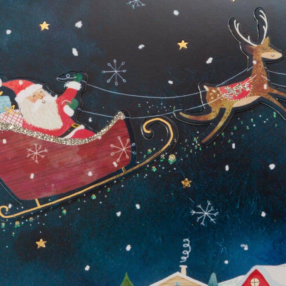 Santa Reindeer Night Sky 8 Count Boxed Christmas Cards Fourth Alternate Image width="1000" height="1000"