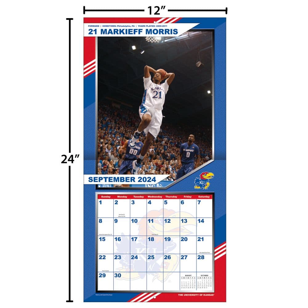 Kansas Jayhawks 2025 Wall Calendar_ALT5