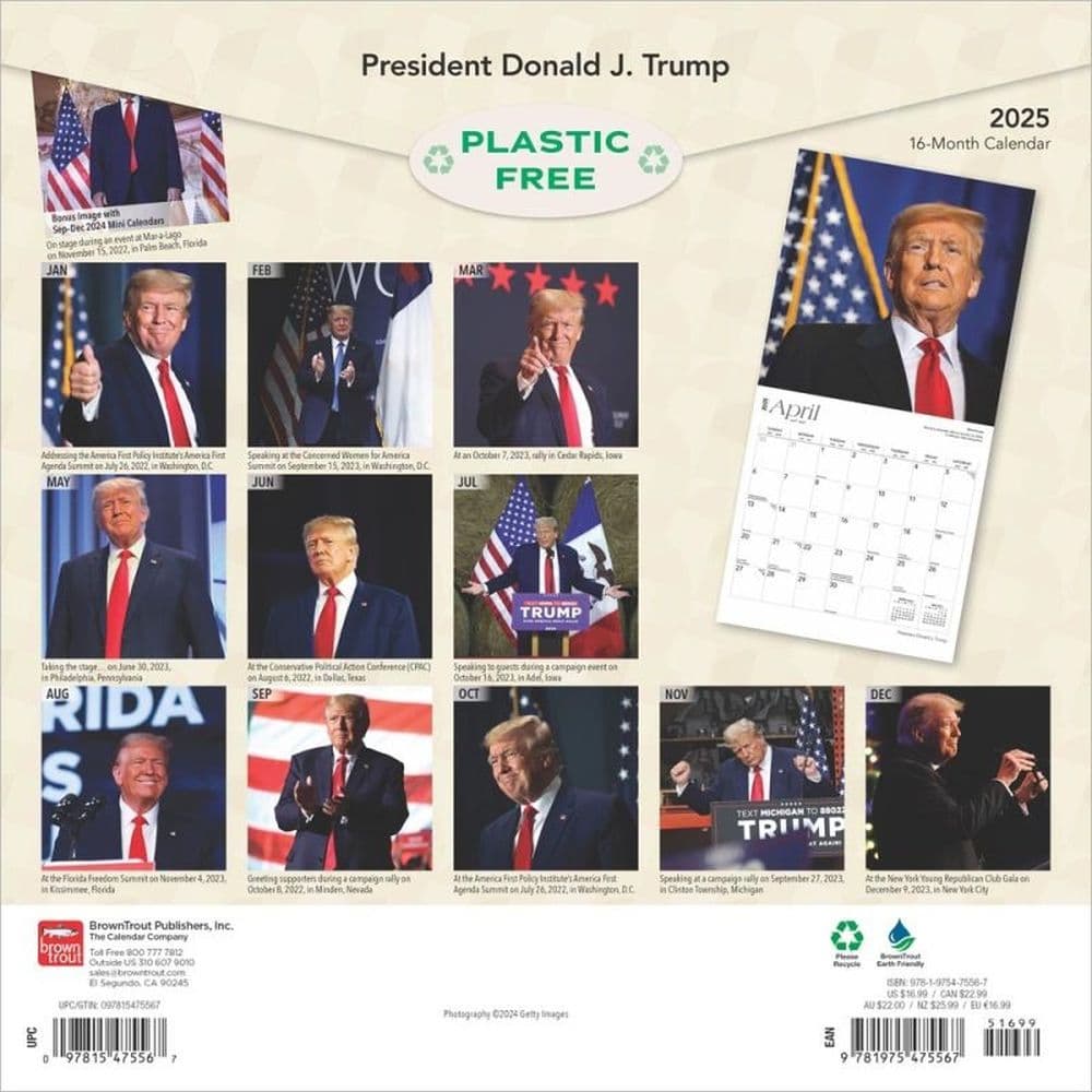 Trump President 2025 Wall Calendar First Alternate Image