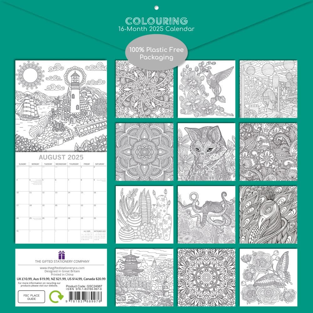 Colouring 2025 Wall Calendar - Calendars.com