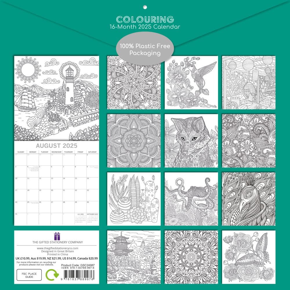 Colouring 2025 Wall Calendar