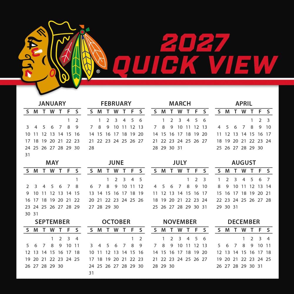 NHL Chicago Blackhawks 2027 Desk Calendar Fourth Alternate Image