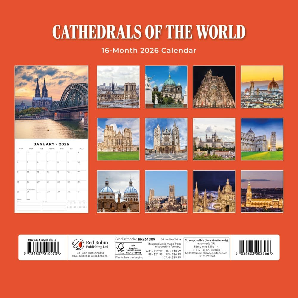 Cathedrals of the World 2026 Wall Calendar First Alternate Image