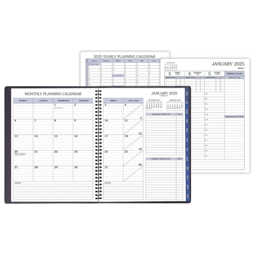 Black TimeMaster Large 2025 Planner First Alternate Image