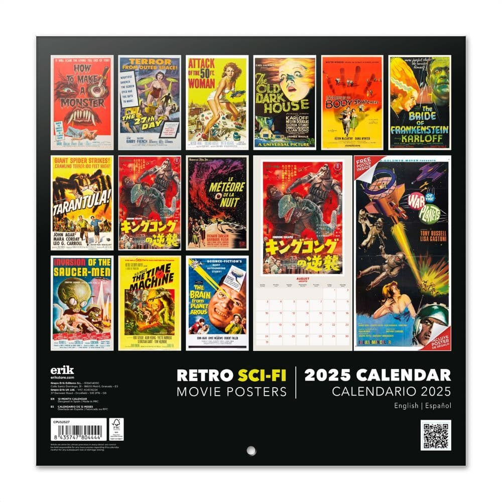 Retro Science Fiction 2025 Wall Calendar Alt1