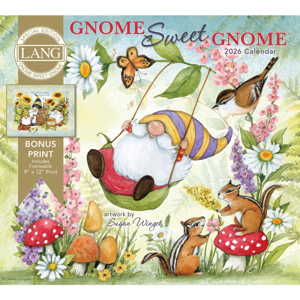 image Gnome Sweet Gnome 2026 Wall Calendar with bonus print by Susan Winget