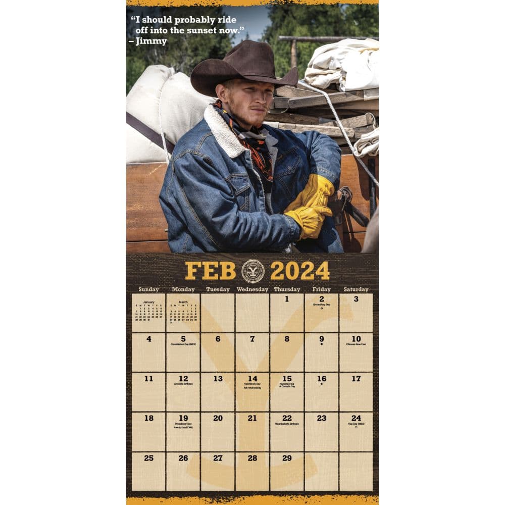 Yellowstone Boys 2024 Wall Calendar Alternate Image 4