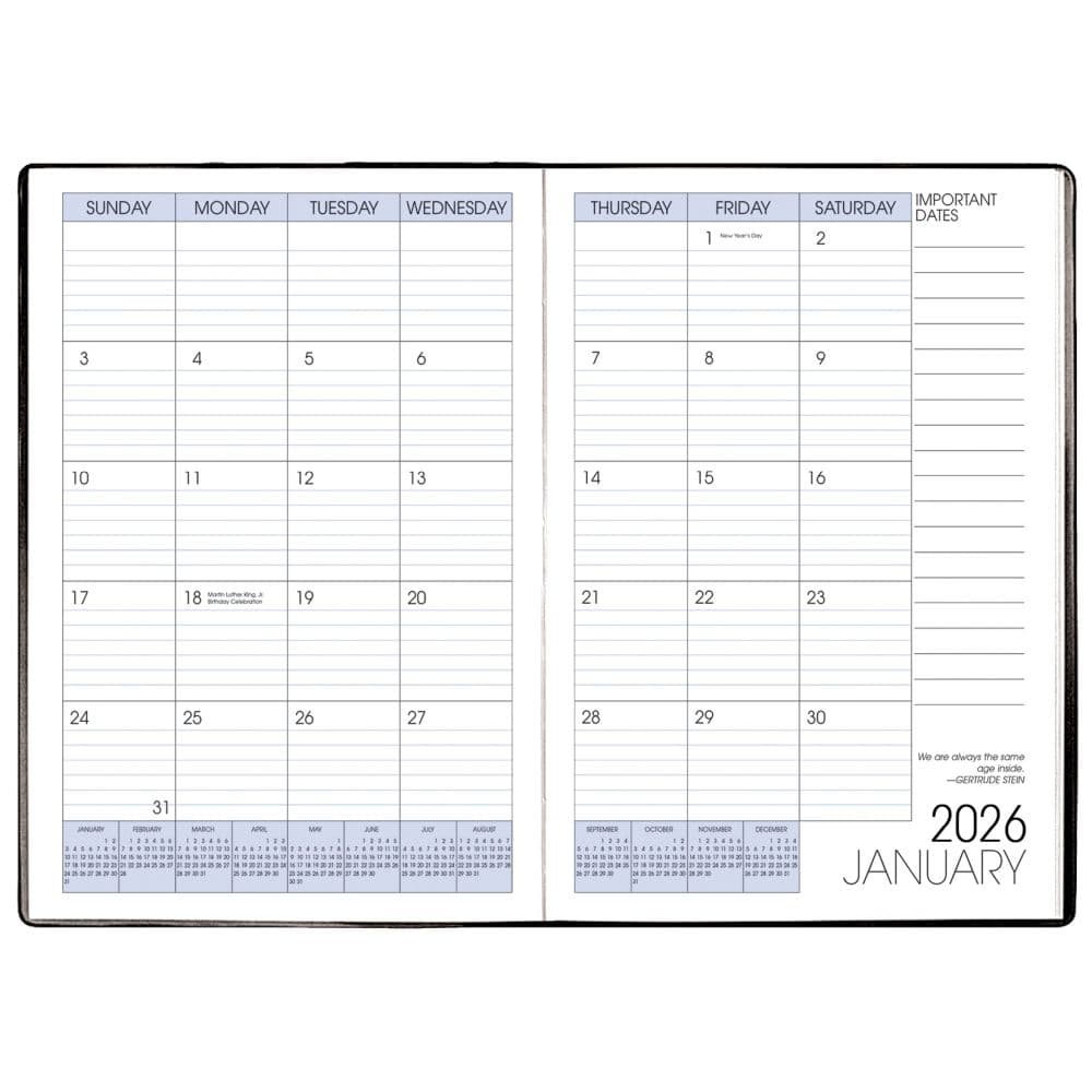 Black Monthly 2026 Planner