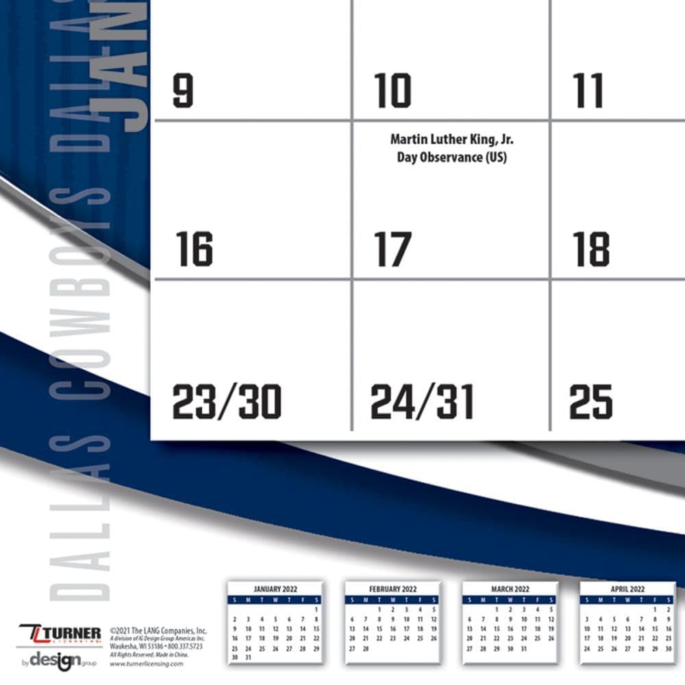 Nfl Dallas Cowboys 2022 Desk Pad - Calendars.com