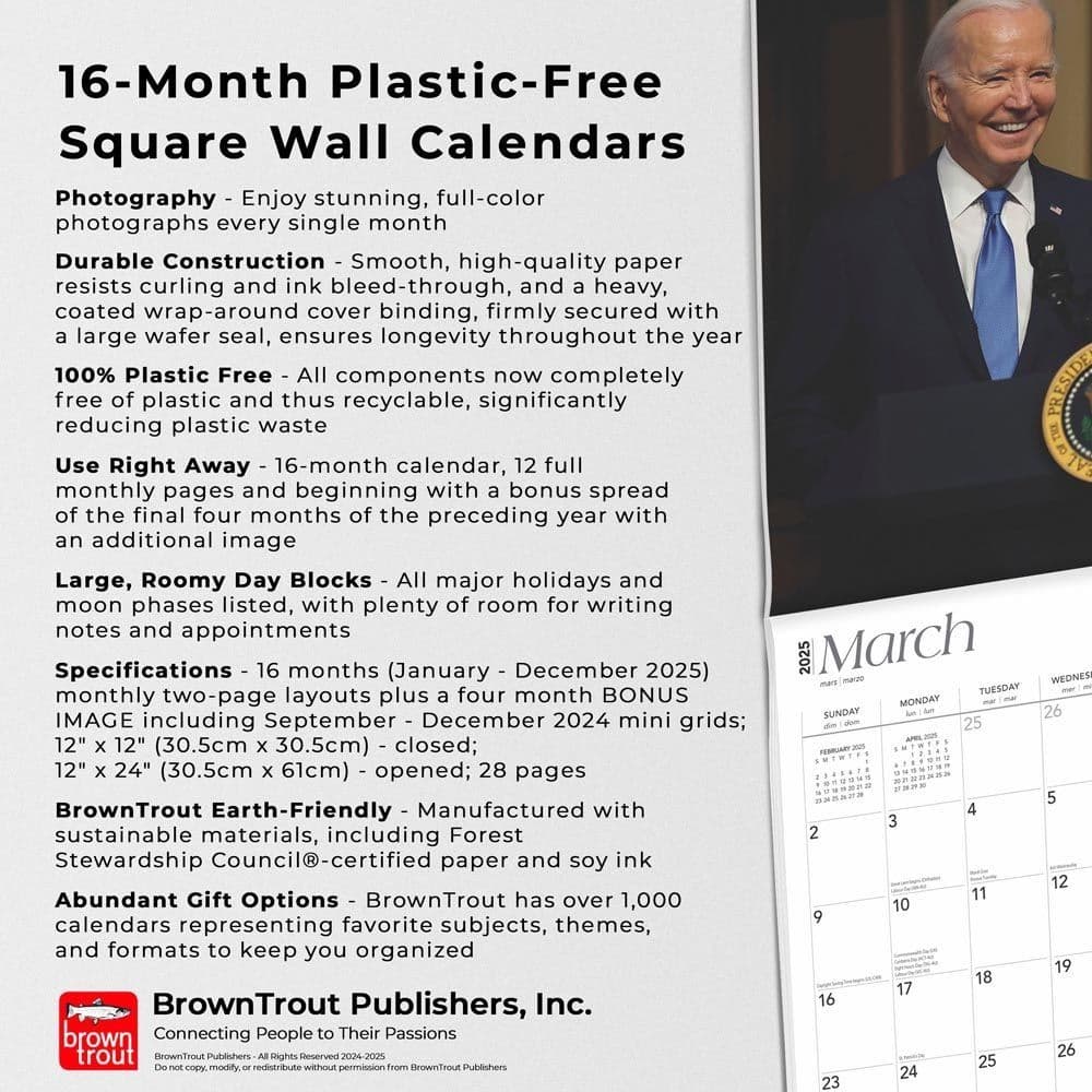 Joe Biden 2025 Wall Calendar Fifth Alternate Image