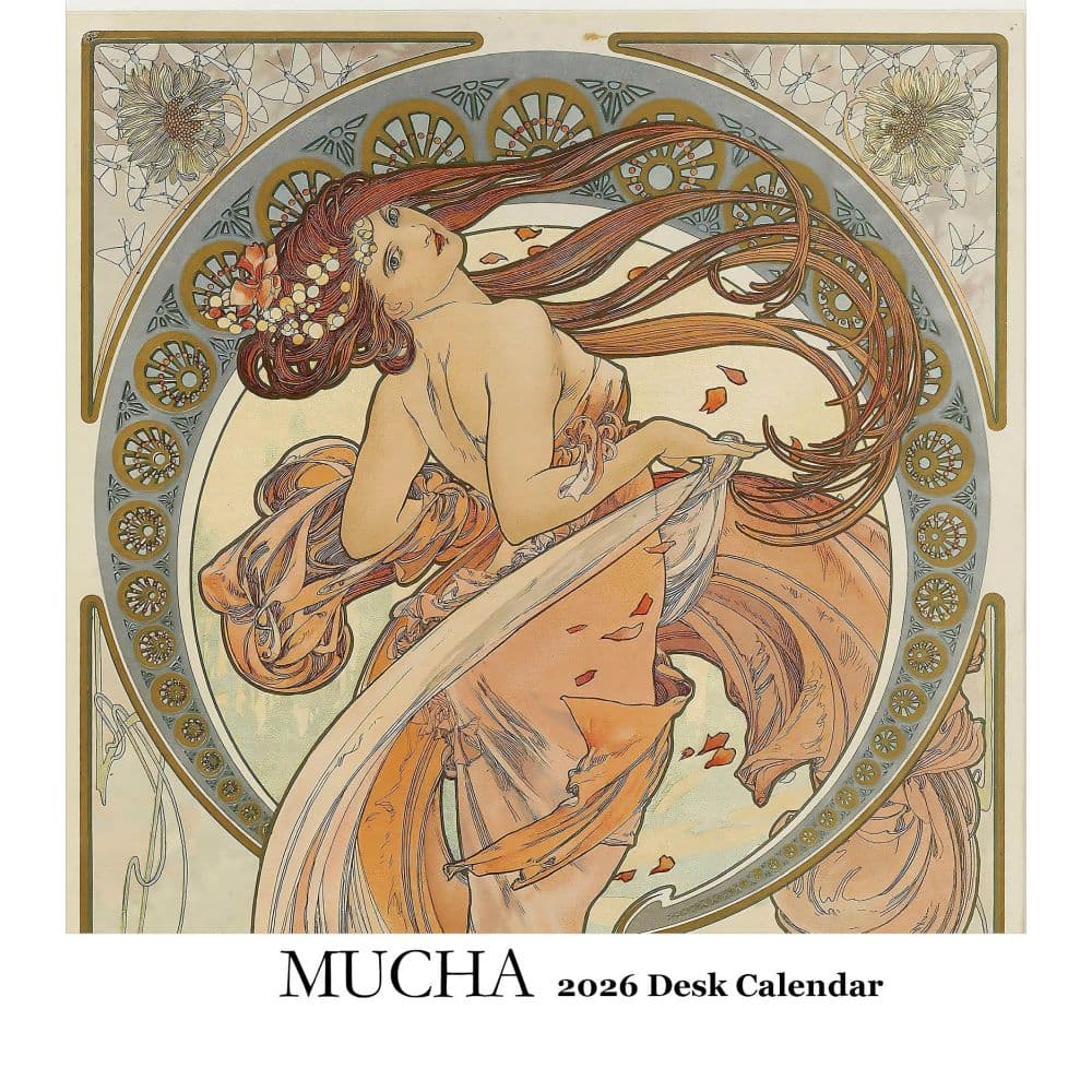 Mucha 2026 Easel Desk Calendar Main Product Image