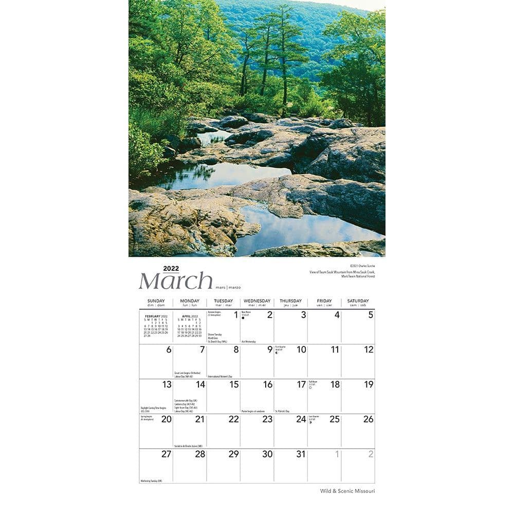 Mizzou 2022 Calendar Missouri Wild And Scenic 2022 Mini Wall Calendar - Calendars.com