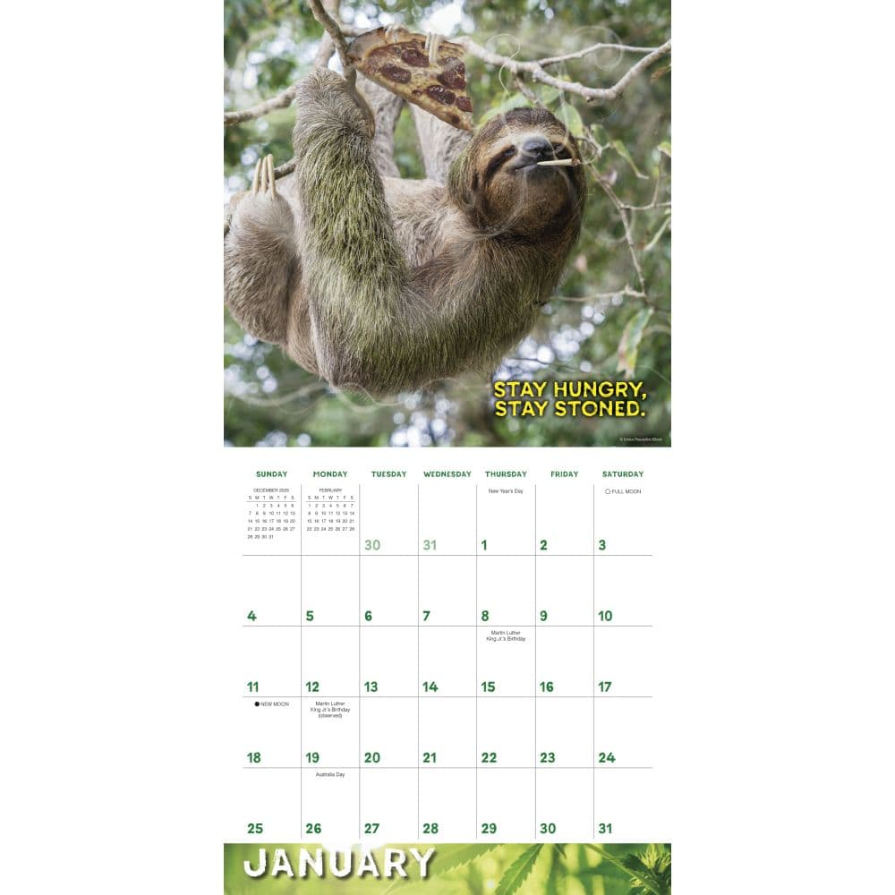 Stoner Sloths 2026 Wall Calendar Second Alternate Image