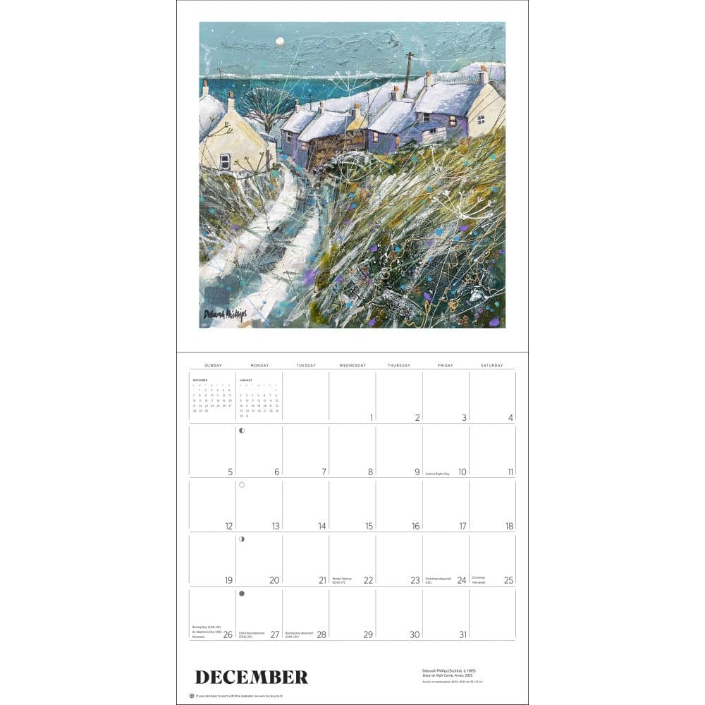 Scotland The Art of Deborah Philips 2027 Wall Calendar Fourth Alternate Image