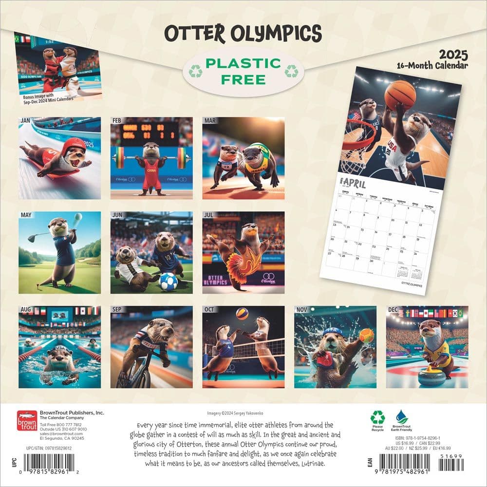Otter Olympics 2025 Wall Calendar First Alternate Image width=&quot;1000&quot; height=&quot;1000&quot;