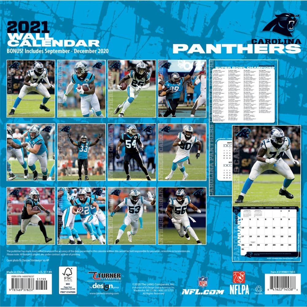 Carolina Panthers Mini Wall Calendar
