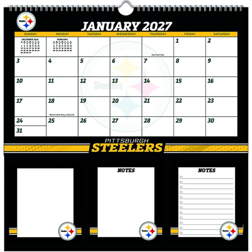 image NFL Pittsburgh Steelers 2027 Memomate Spiral Wall Calendar Main Product Image