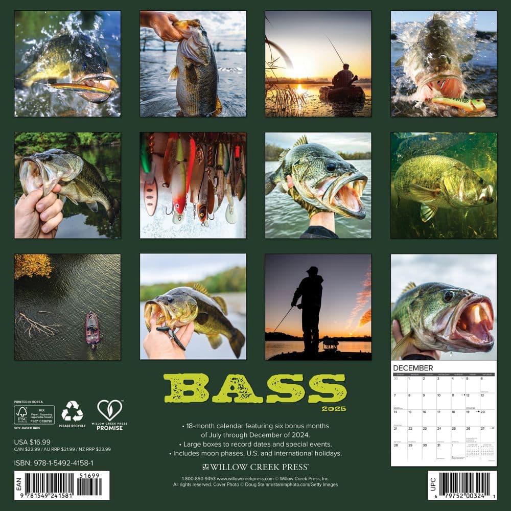 Bass 2025 Wall Calendar First Alternate Image width=&quot;1000&quot; height=&quot;1000&quot;