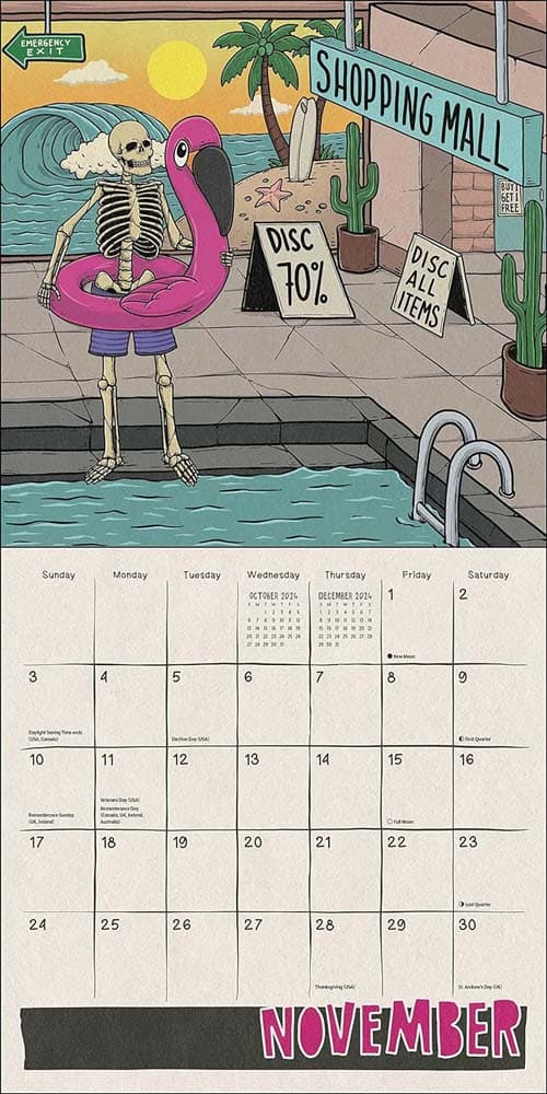 Death Takes a Holiday 2024 Wall Calendar - Calendars.com