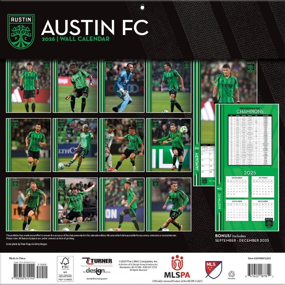 MLS Austin FC 2026 Wall Calendar First Alternate Image