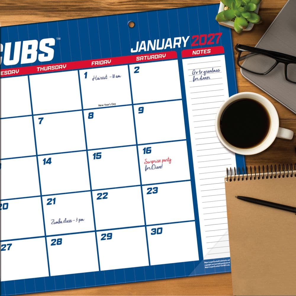 MLB Chicago Cubs Small 2027 Desk Pad Fourth Alternate Image