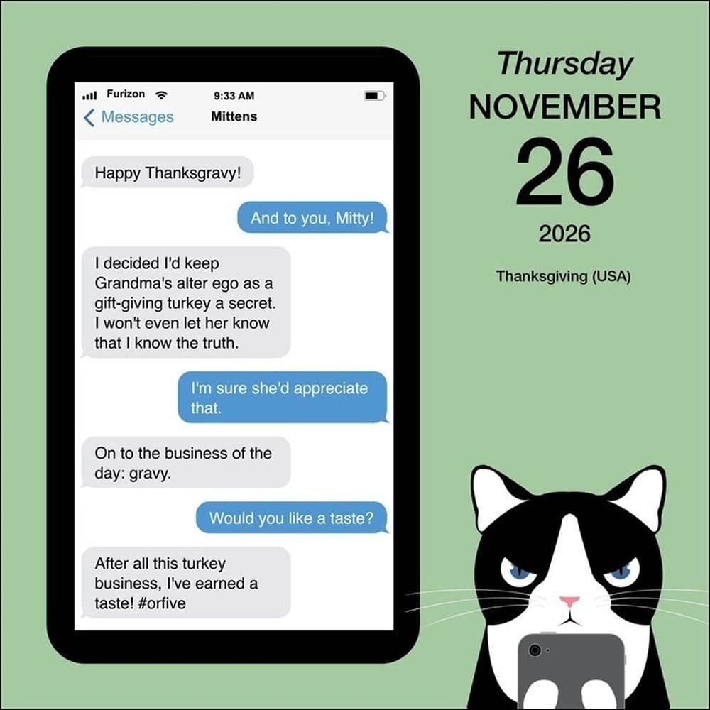 Texts from Mittens the Cat 2026 Desk Calendar Third Alternate Image