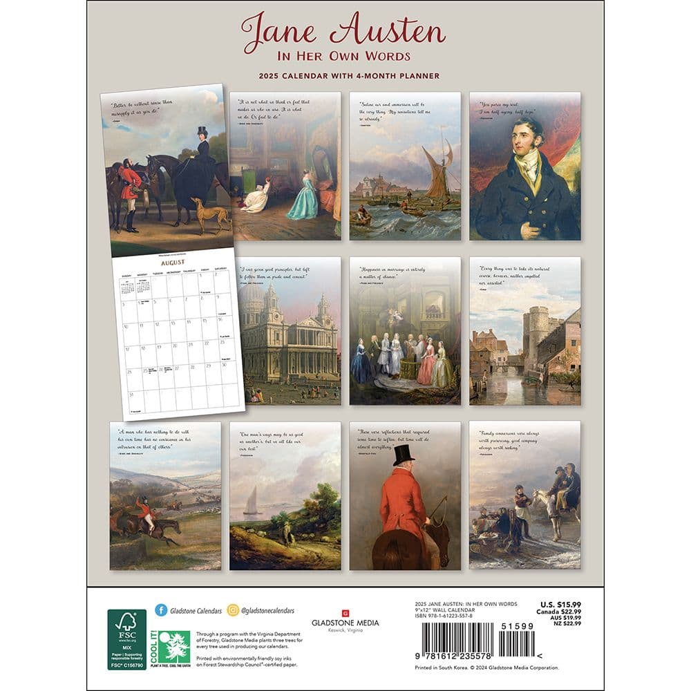 Jane Austen In her Own Words 2025 Wall Calendar First Alternate Image width=&quot;1000&quot; height=&quot;1000&quot;