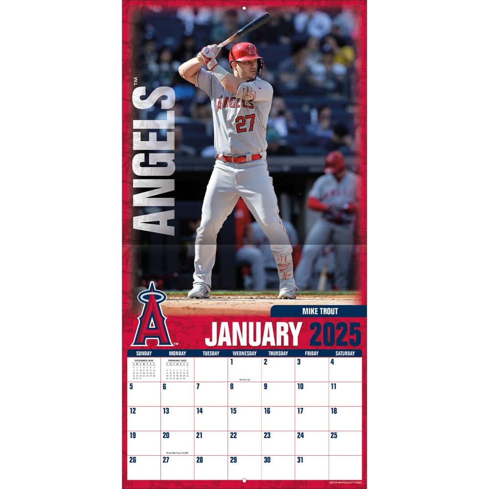 MLB Los Angeles Angels 2025 Wall Calendar Third Alternate Image