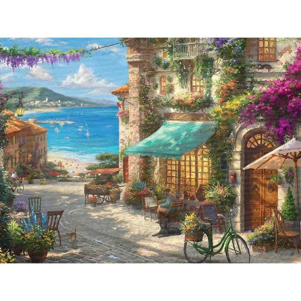 image Kinkade Caf Paint by Number