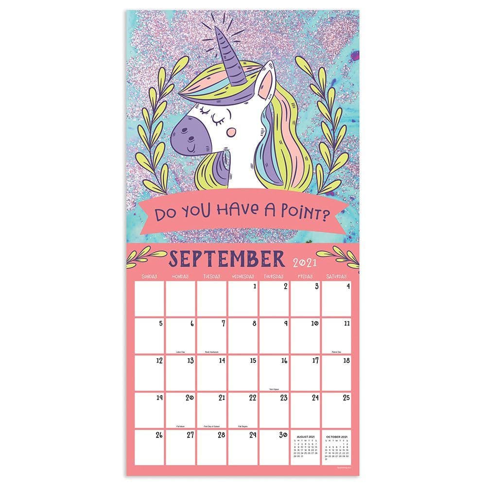 Unicorns Sparkle On Wall Calendar