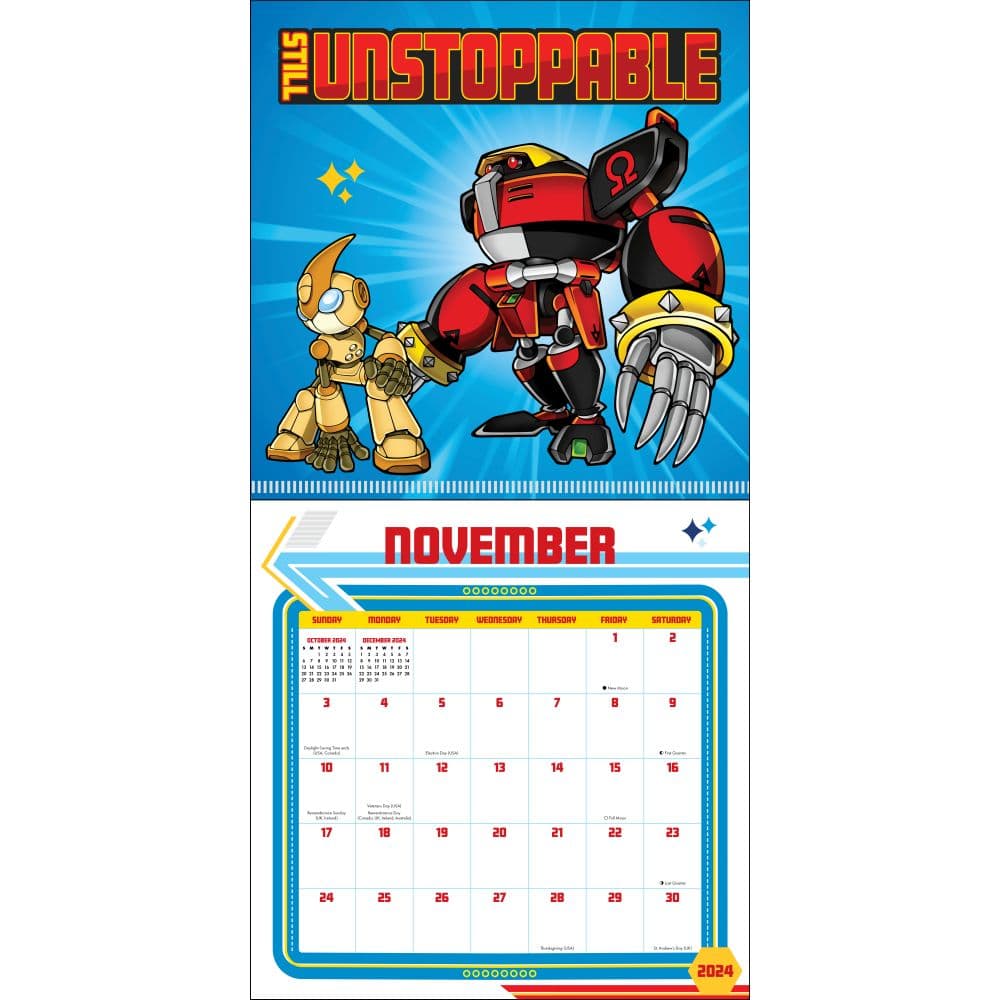 Sonic the Hedgehog 2024 Wall Calendar November