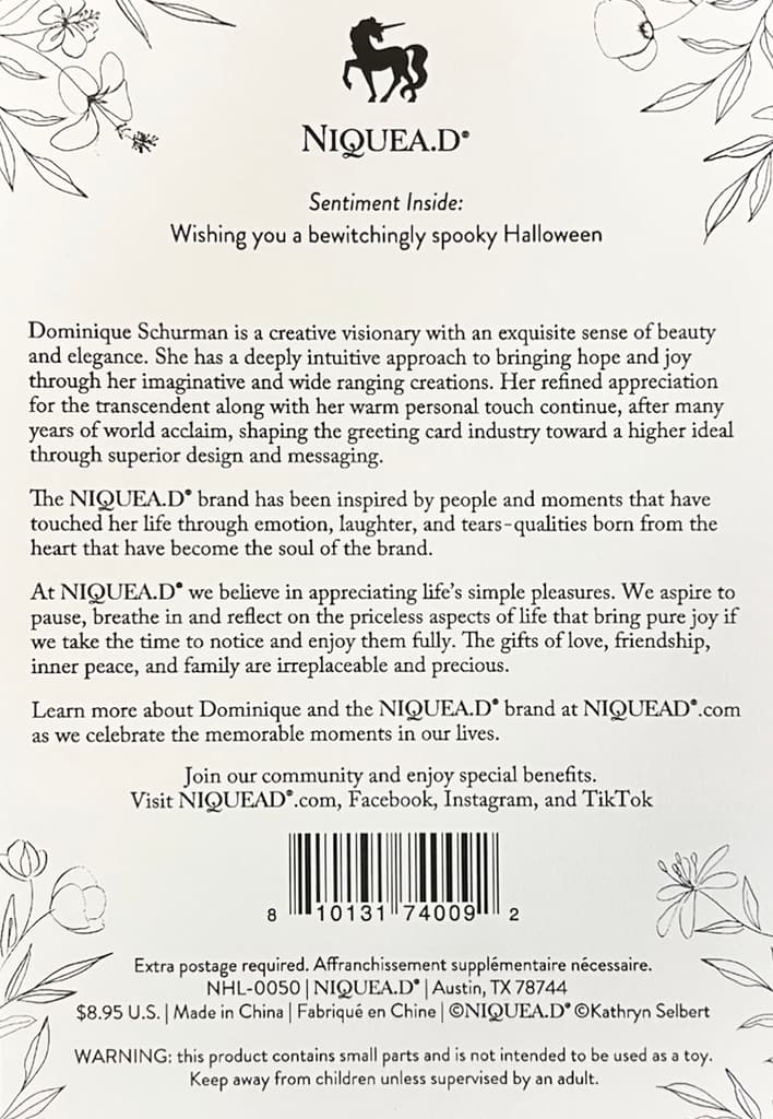 Black Cat Boa Tail Halloween  Card brand story