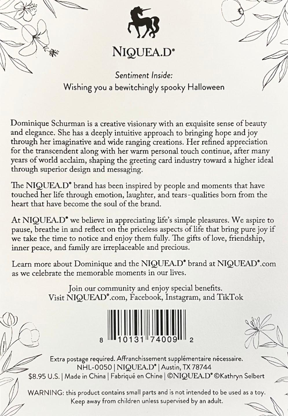 Black Cat Boa Tail Halloween  Card brand story