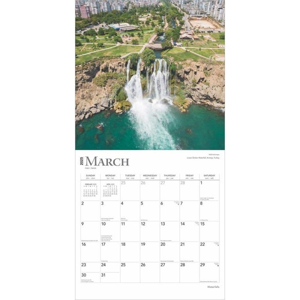 Waterfalls 2025 Wall Calendar Second Alternate Image