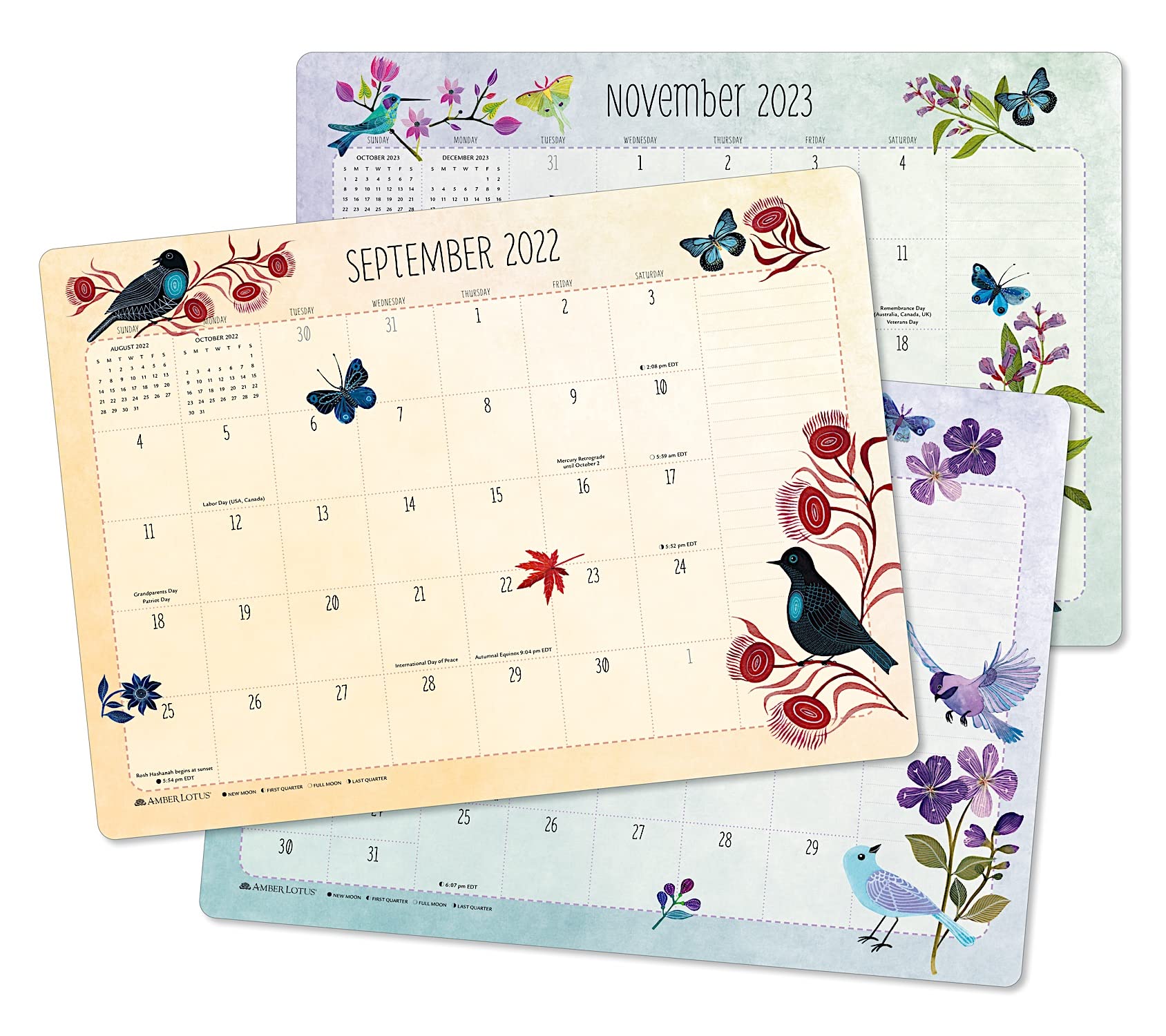 Amber Lotus Geninne Zlatkis 2022-2023 Desk Pad Calendar
