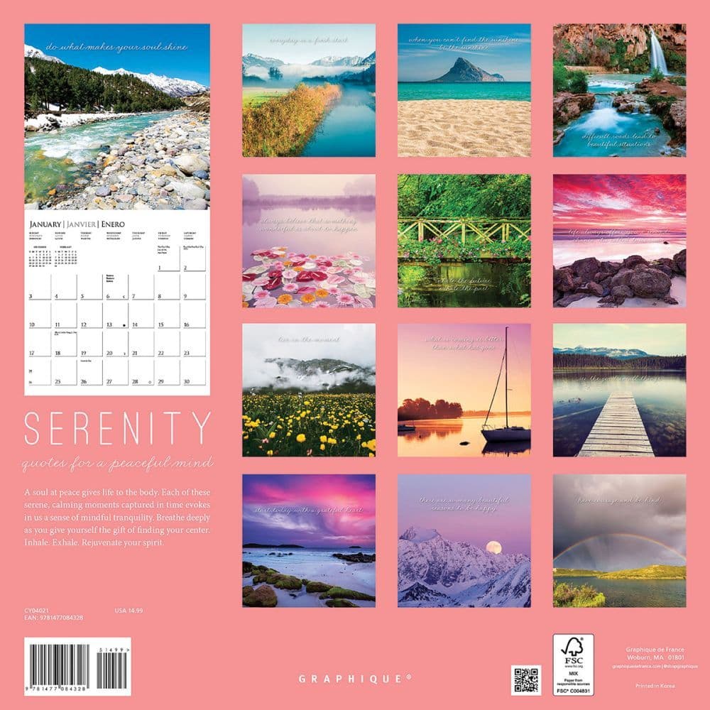 Serenity 2022 Wall Calendar