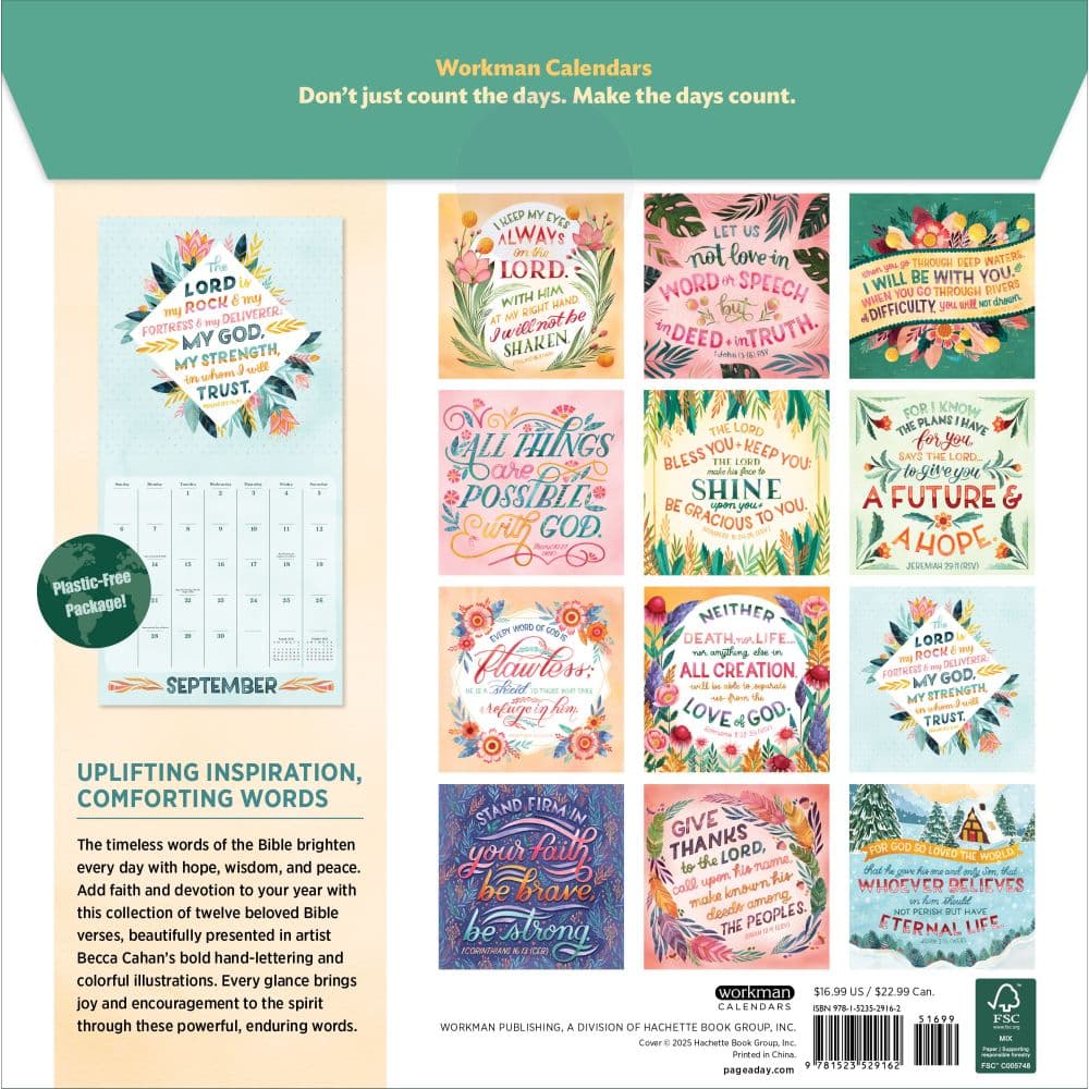 Bible Verses Illustrated 2026 Wall Calendar First Alternate Image