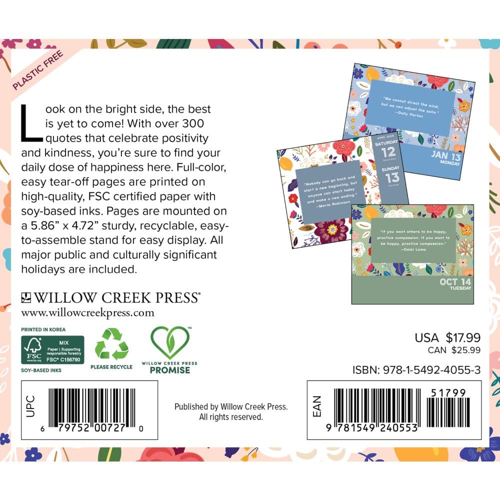 Positivity Desk Calendar 2025