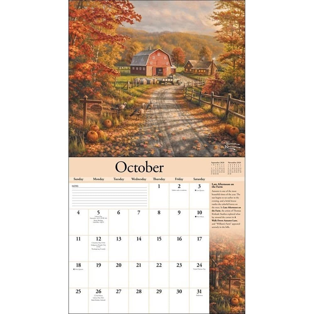 Thomas Kinkade Collectors Edition 2026 Wall Calendar Second Alternate Image