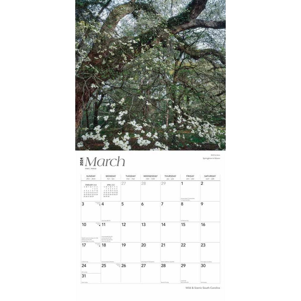 South Carolina Wild and Scenic 2024 Wall Calendar